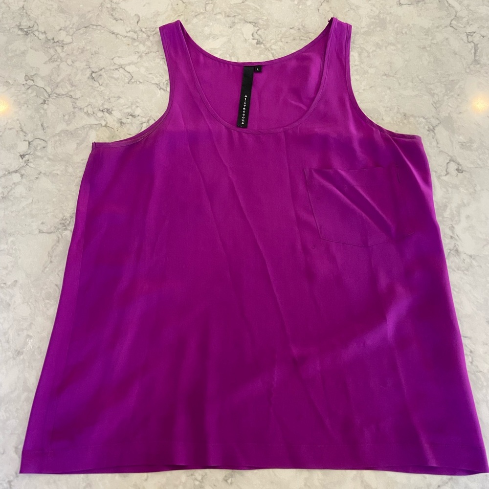 Purple silk tank top size L